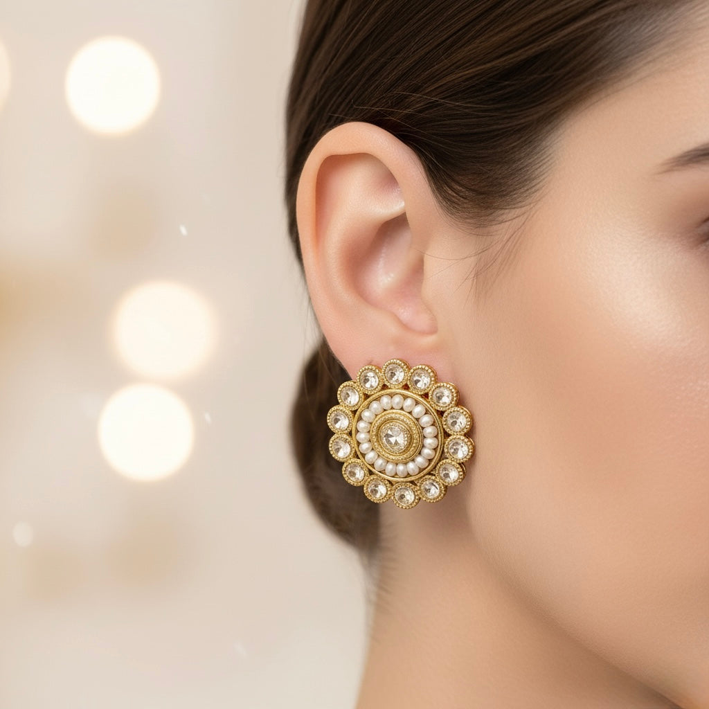 Golden Petal pendientes