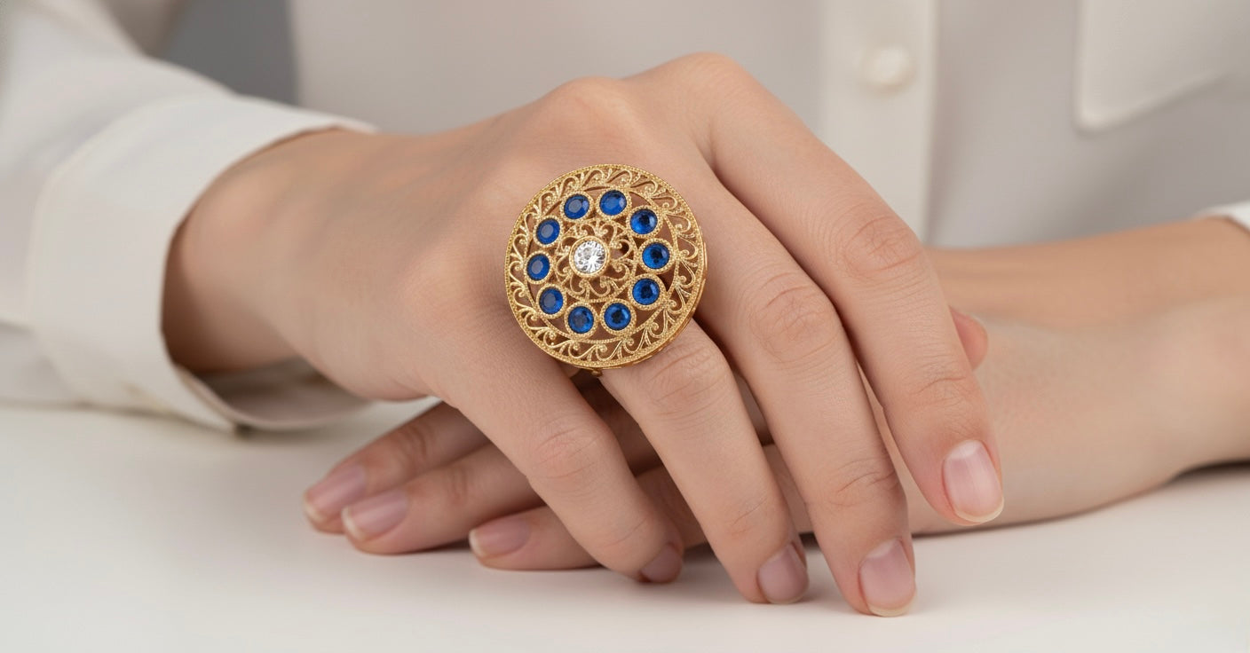 Blue Harmony. Anillo Ajustable