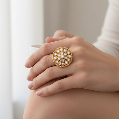 Crystal Bloom anillo ajustable