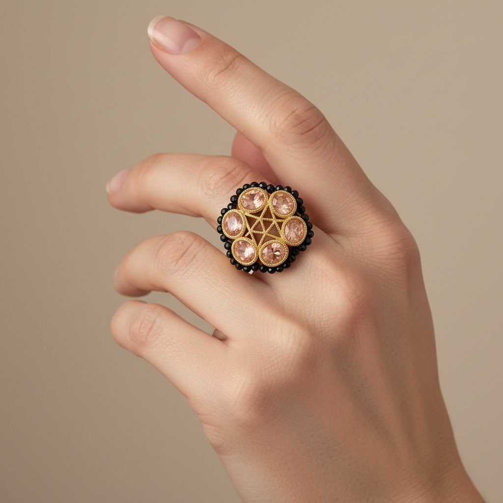 Diamond Noir Anillo Ajustable