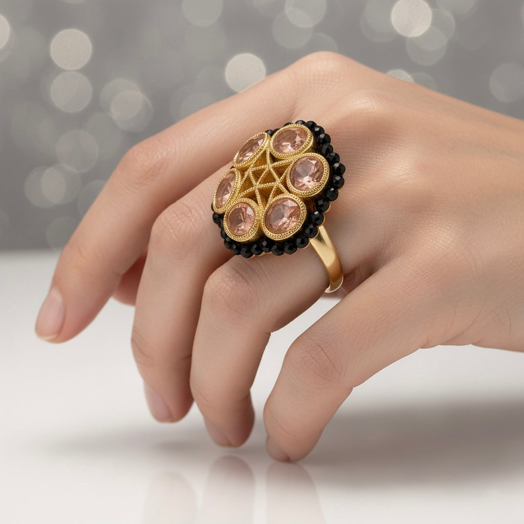 Diamond Noir Anillo Ajustable