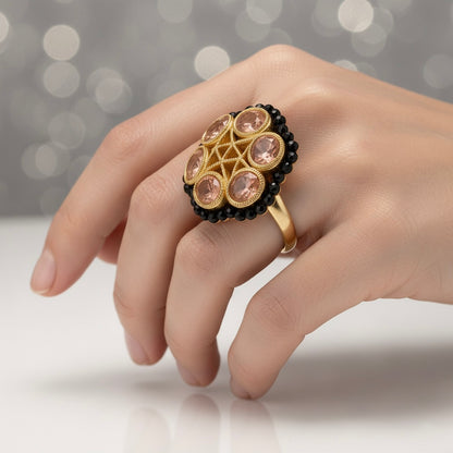 Diamond Noir Anillo Ajustable