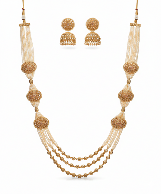 Ivory Moti Set Ajustable