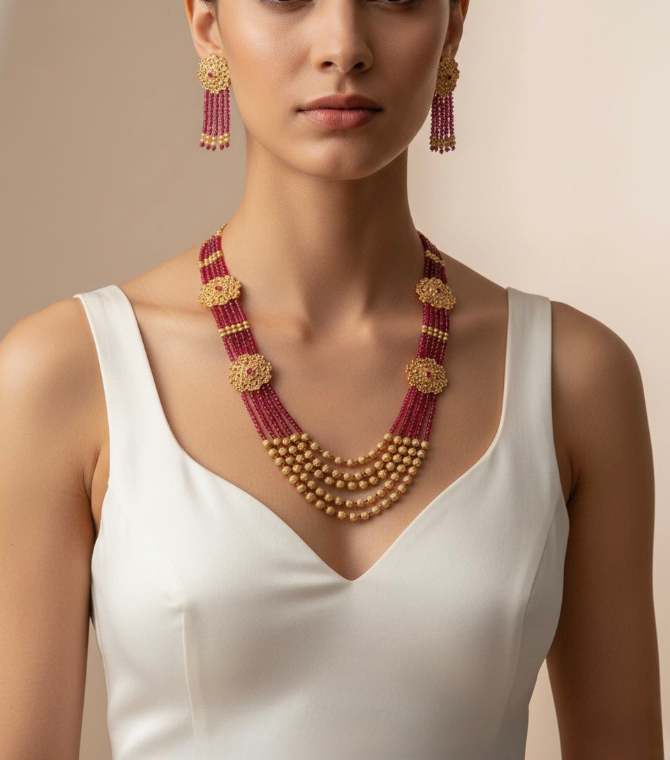 Ruby Cascade Set Ajustable